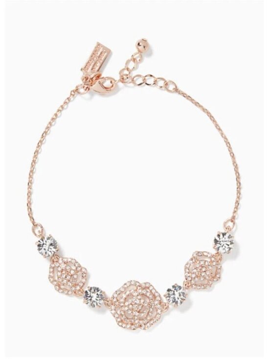 kate spade new york Jewelry - Kate Spade Crystal Rose Bracelet O0RU2462 Clear/Rose Gold